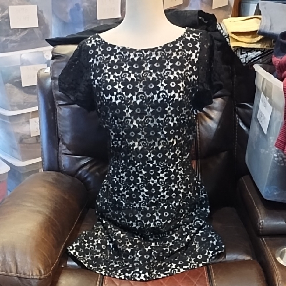 Christopher Deane Black Floral  Dress